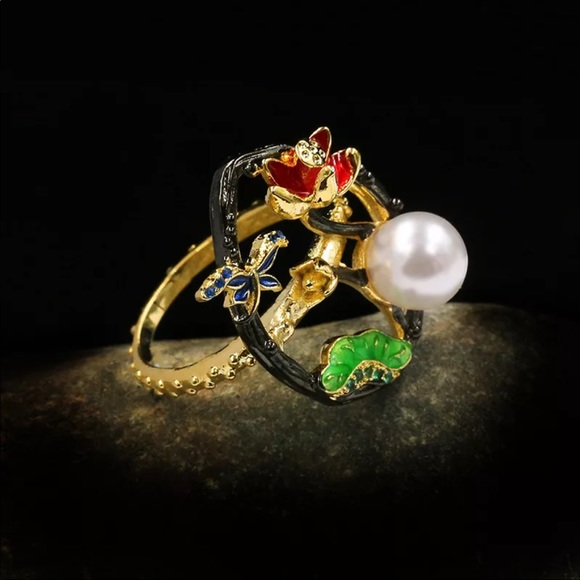 Ring 💍 “Night on the Lake” Freshwater Pearl - Picture 5 of 5